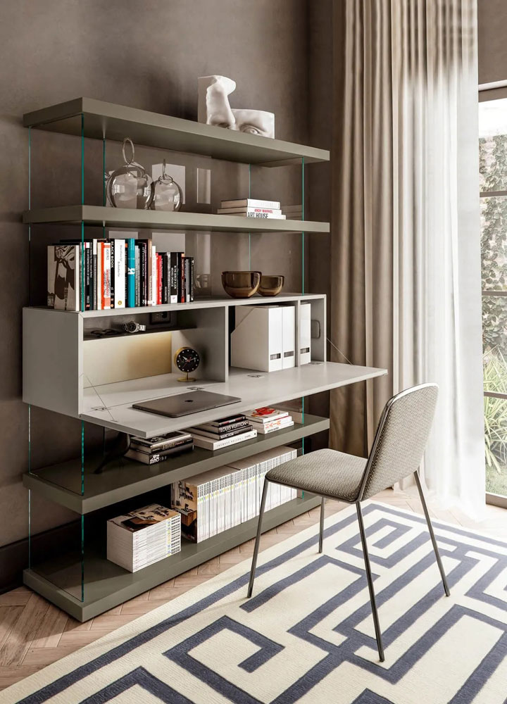 home office in soggiorno salvaspazio lago
