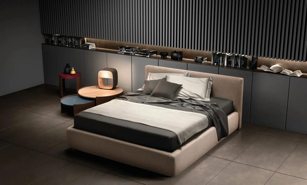 Samoa-Divani-happy letto con parete illuminata